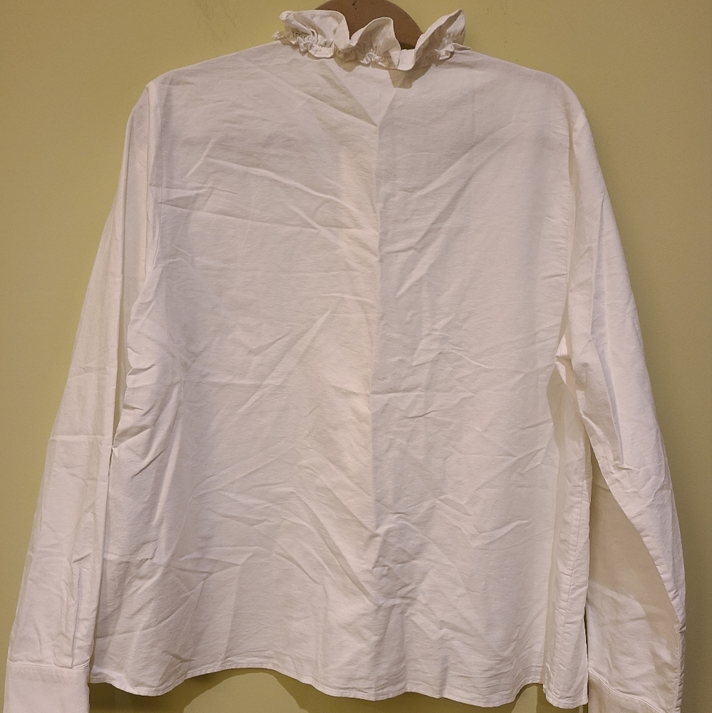 Sezane Castella Ruffled Button-Up Blouse - Picture 5 of 5